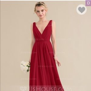 Floor Length Burgundy Bridesmaid/Formal Dress